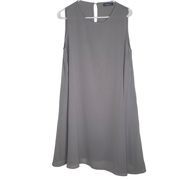 Sheilay Sleeveless Midi A-Line Chiffon Dress XL Light Gray Lined Cocktail Event - Picture 1 of 7